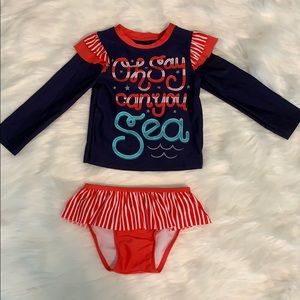 NWOT! Cat & Jack Swimsuit! Rash Guard Top!